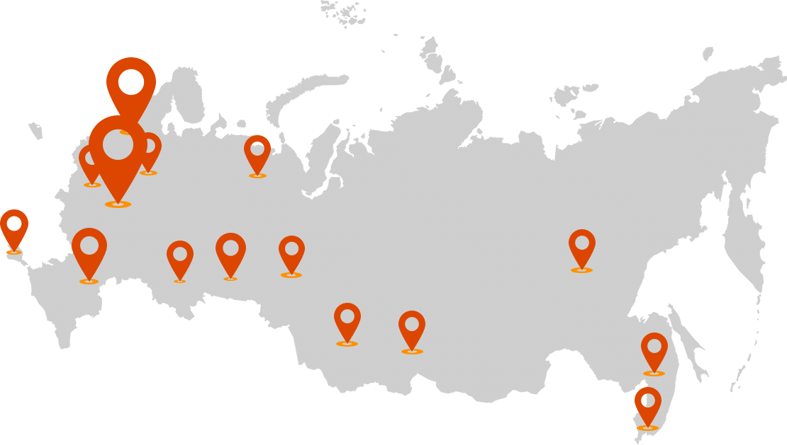 Работаем по всей россии. Карта России точками. Карта России оранжевая. Отметка на карте. Карта России с отметками.